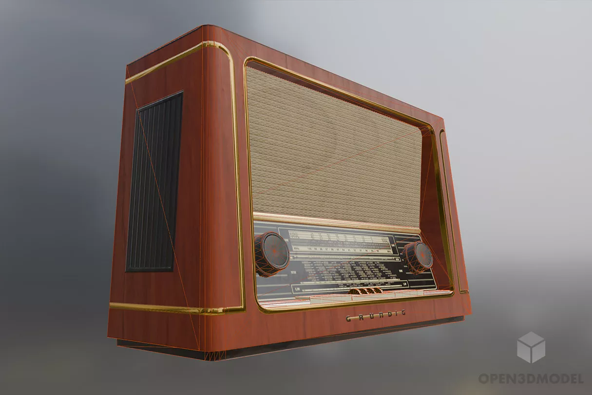 Grundig Vintage Radio 3d model 2