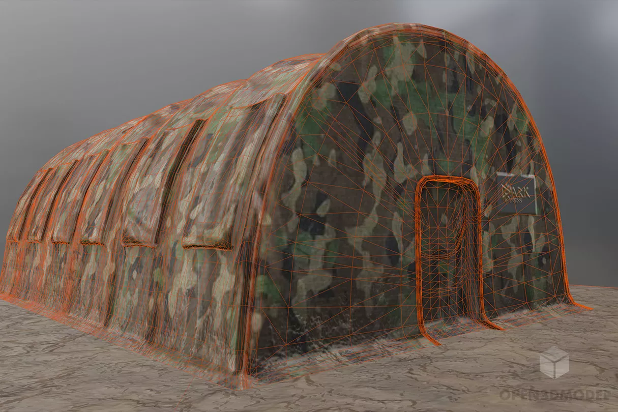 Military Tent On Ground 3d model 2