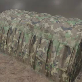 Military Tent On Ground 3d model