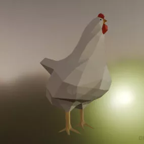 Lowpoly Chicken Roaster With Rig 3d model