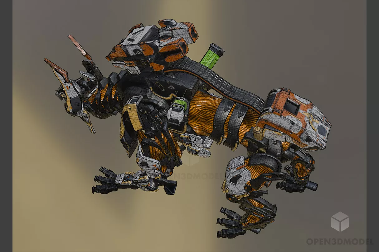 Futuristic Robot Dog 3d model 2