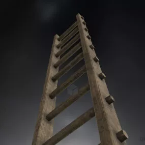 Classic Wooden Ladder 3d model