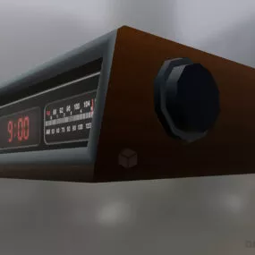 Vintage Radio With Clock 3d model