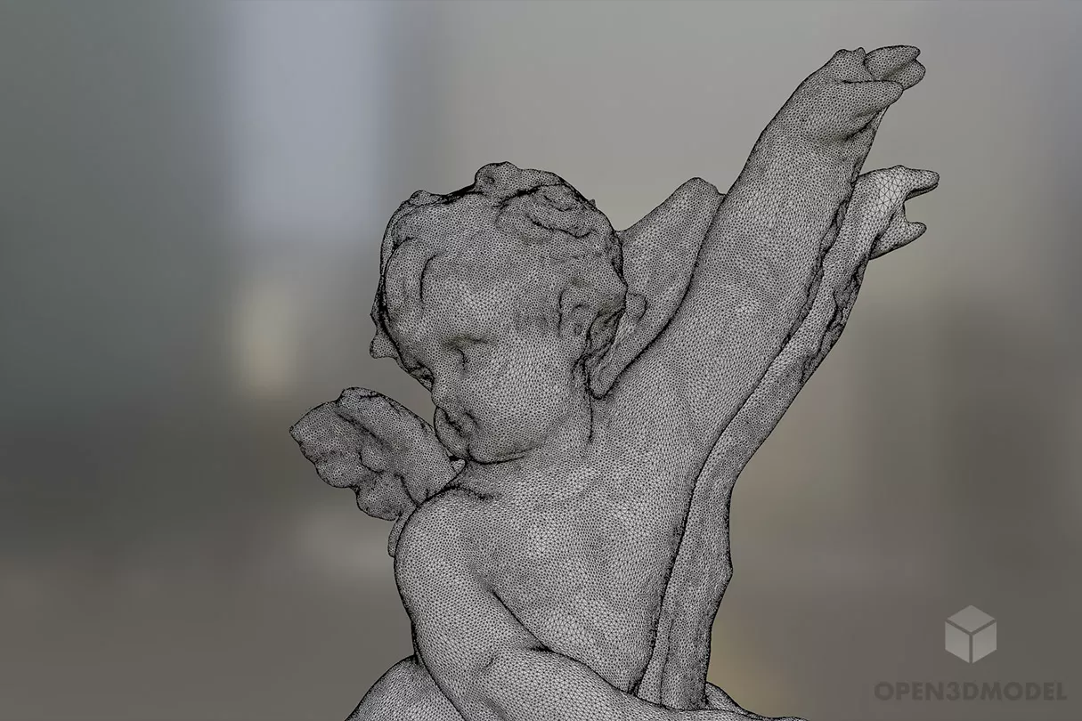 Little Angel Statue 3d model 2