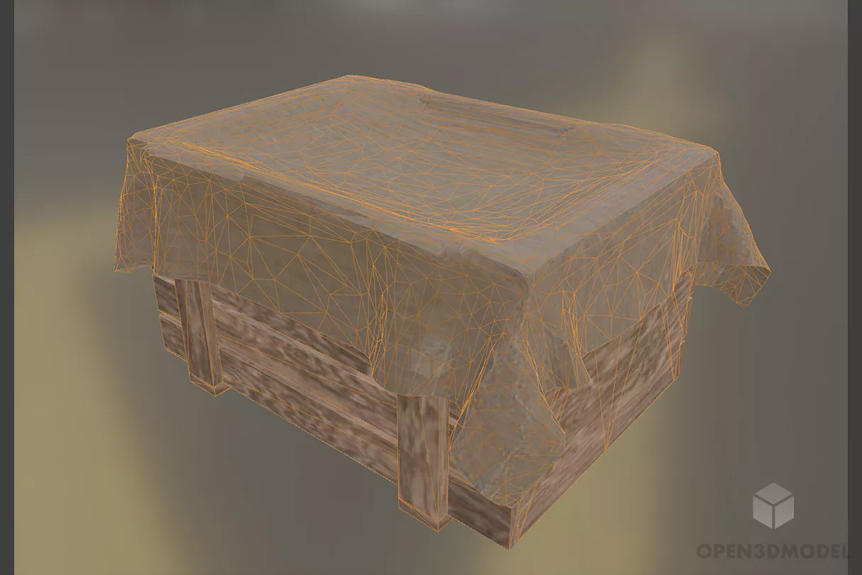 Simple Crate Box 3d model 2
