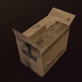 Cardboard Box With Text 3d model