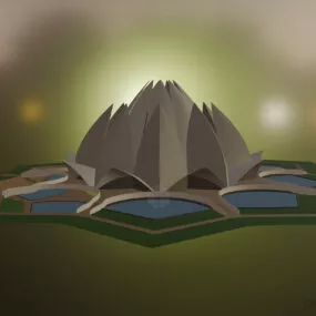 Lotus Temple Building 3d model