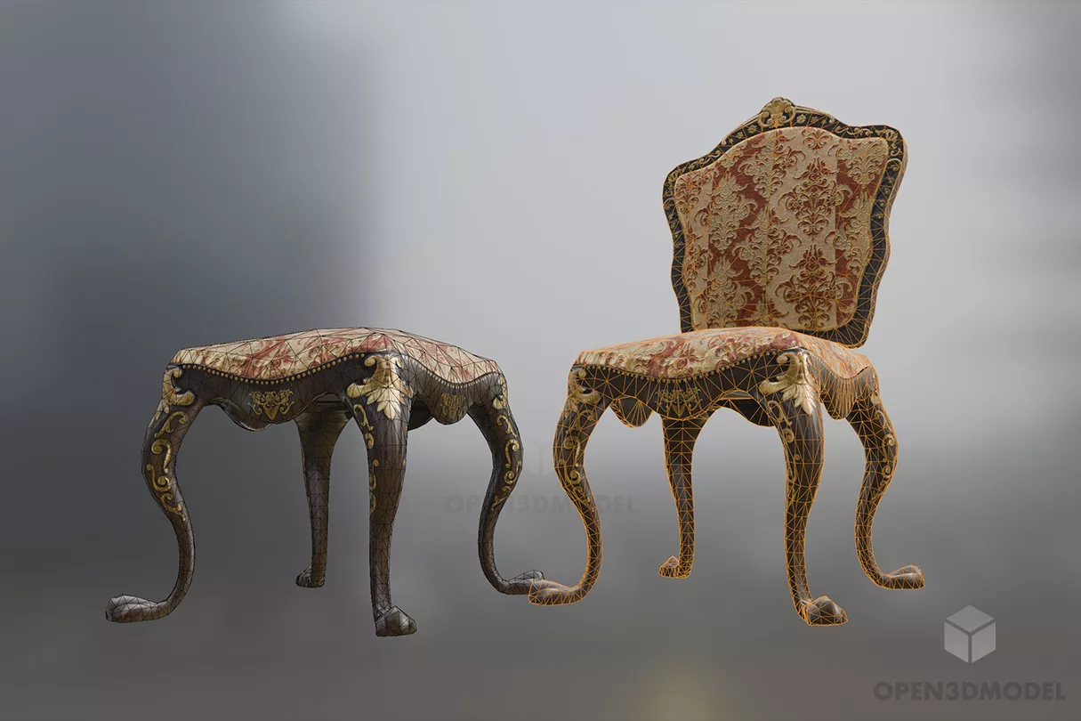 Victorian Dining Chair 3d model 2