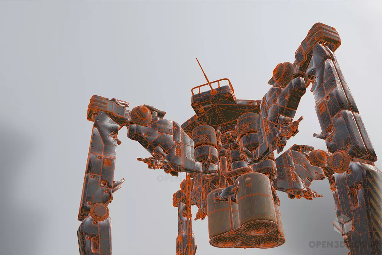 Futuristic Robot Crab 3d model 2