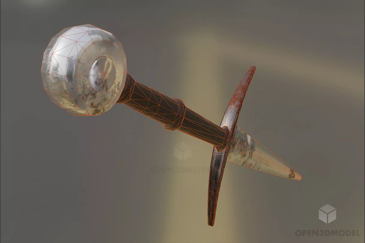 Medieval Sword For Warrior 3d model 2