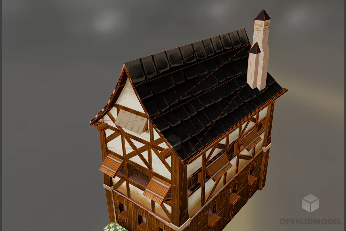 Vintage European House Free 3d Model - .Blend, .C4d, .Dae, .Fbx, .Max ...