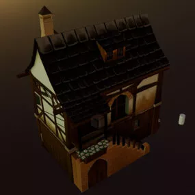Vintage European House 3d model