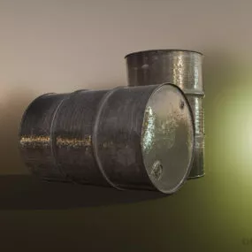 Steel Barrel Stack 3d model