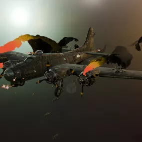Burning B17 Aircraft 3d model