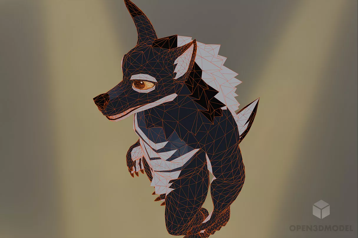 Wolf Man Cartoon Character 3d model 2