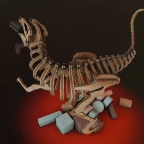Skeleton Of Dinosaur Bit Game Console 3d model