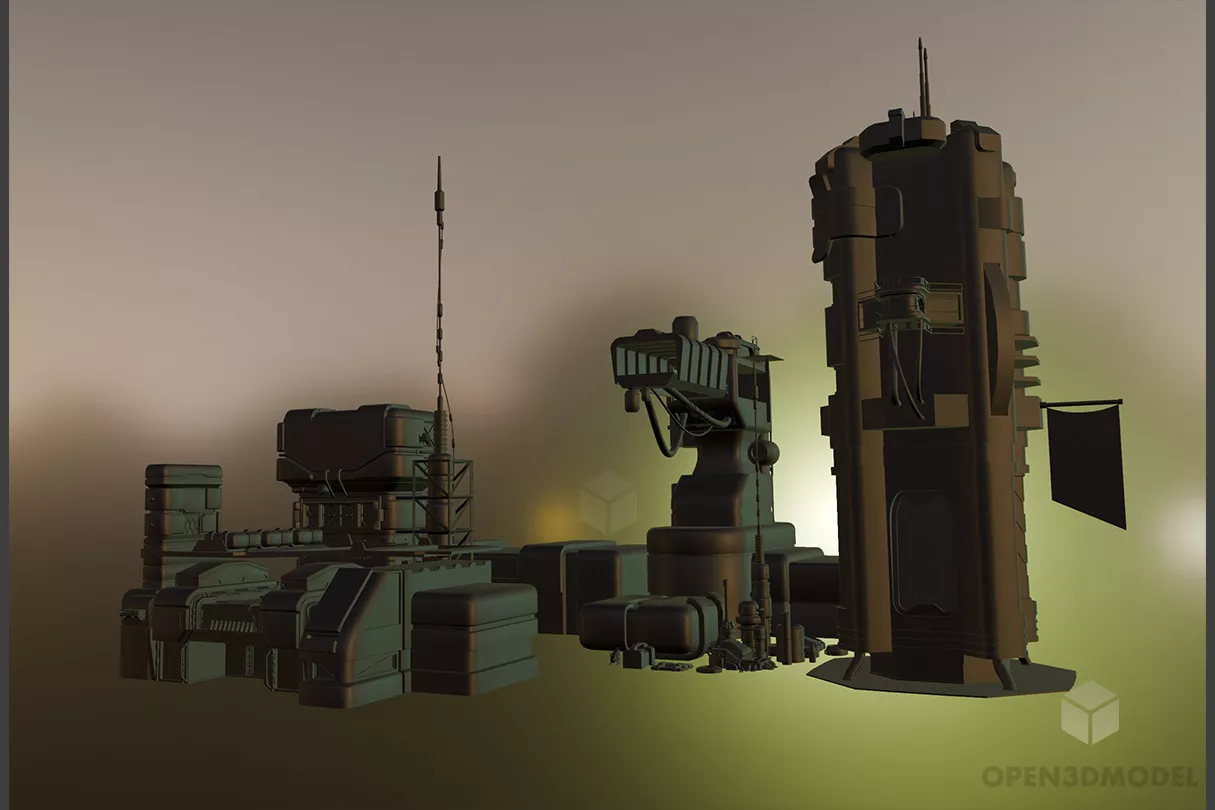 Hirise Apartment Complex Building 3d model