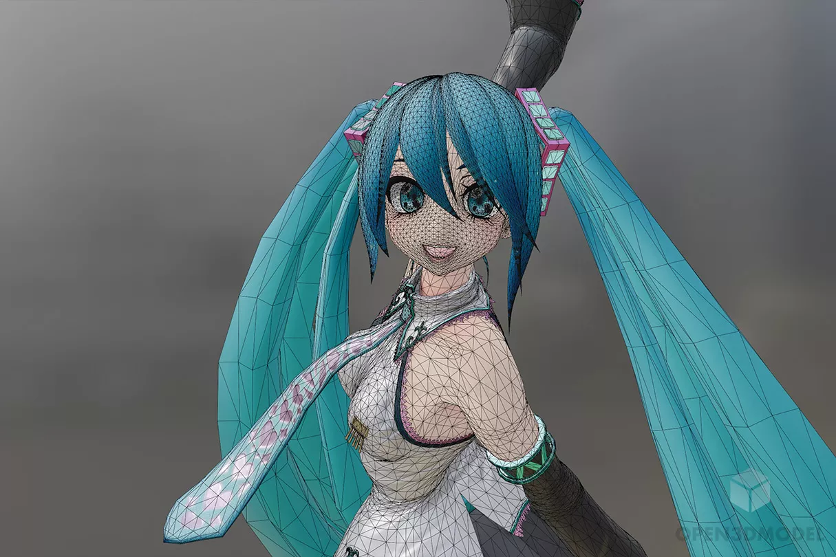 Anime Girl Substance Miku 3d model 2
