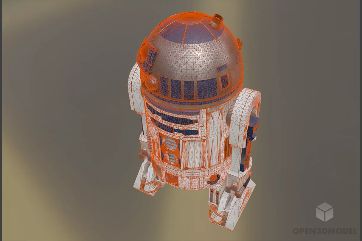 Futuristic Robot Cylinder Shape 3d model 2