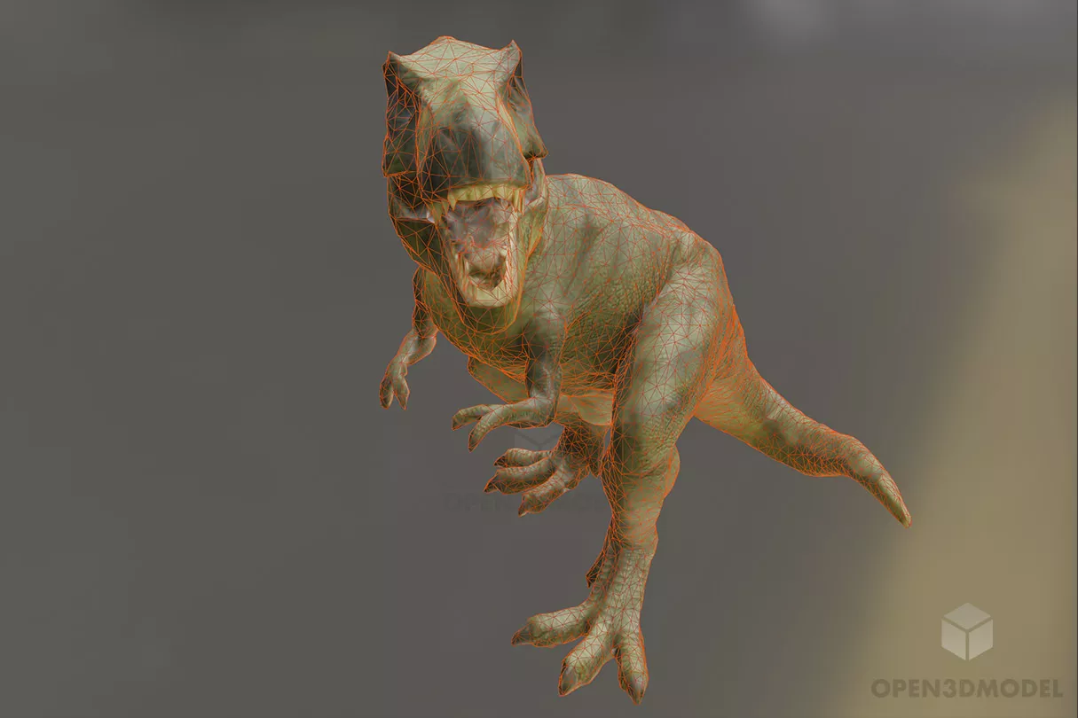 Cartoon Trex Dinosaur Animal 3d model 2