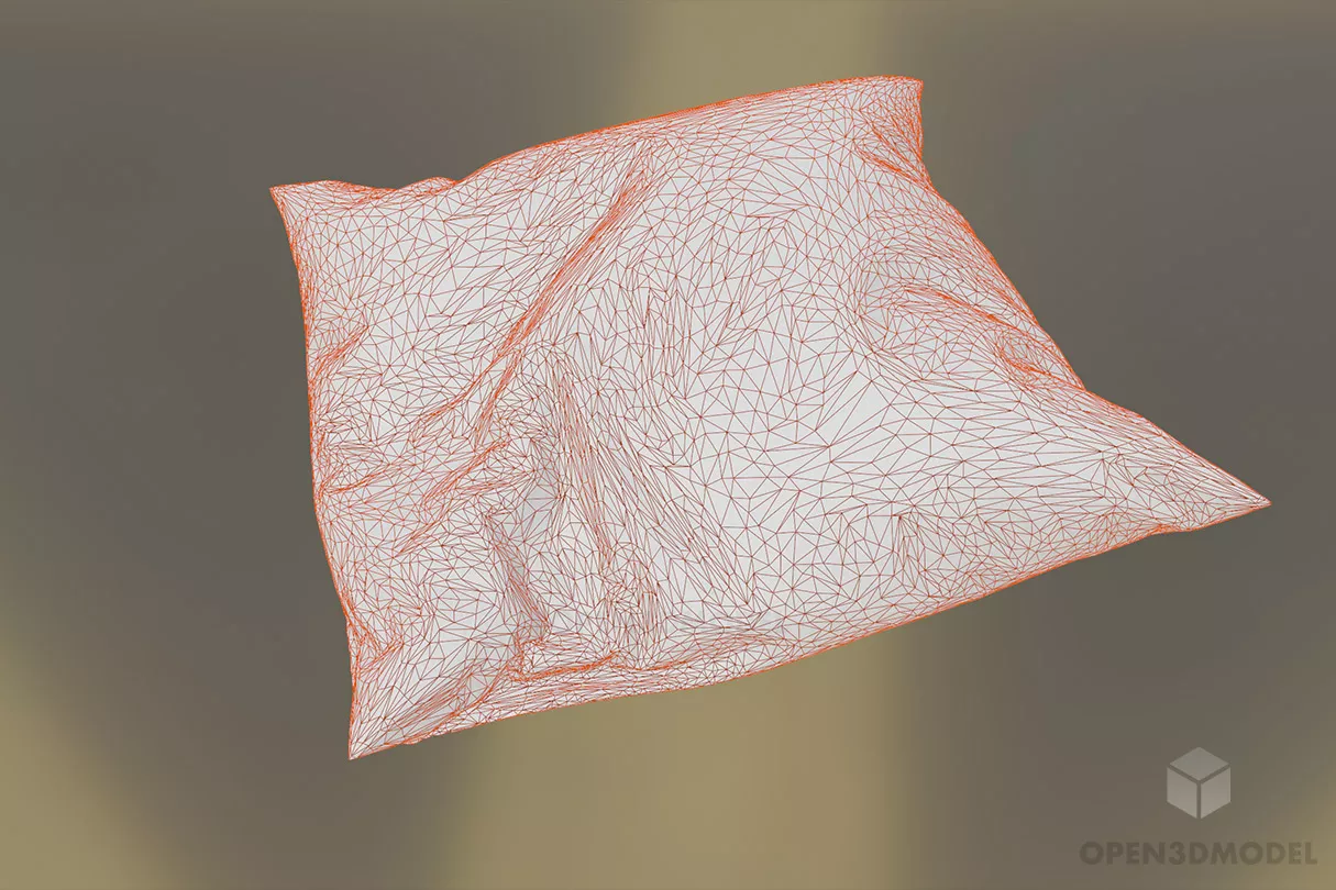 Wrinkled Pillow 3d model 2