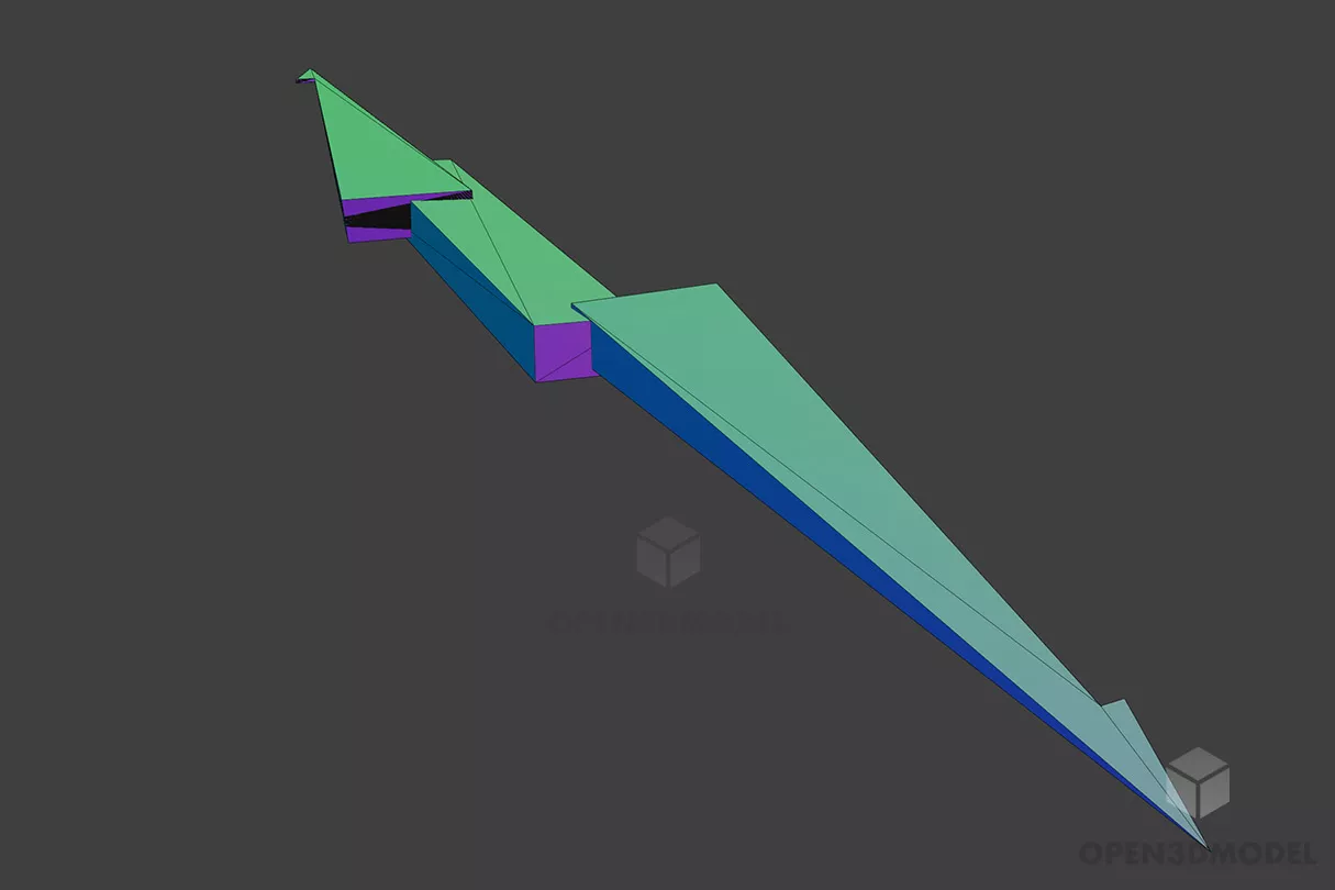 Lightning Bolt Shape 3d model 2