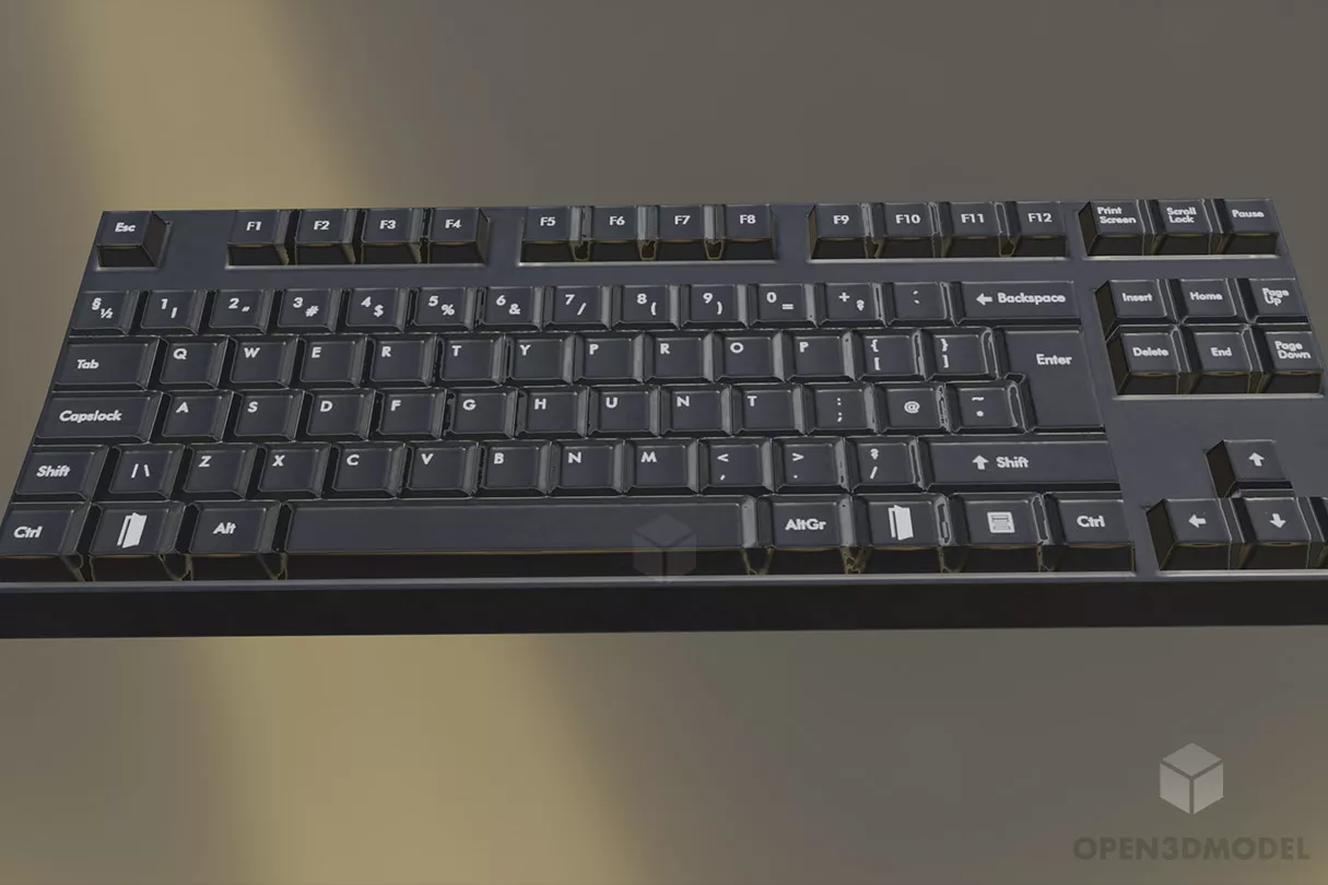 Black Pc Keyboard Free 3d Model - .Blend, .C4d, .Dae, .Fbx, .Obj ...