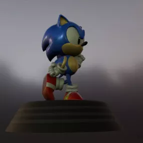 Cartoon Sonic Statue Character 3d model