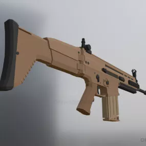 Scar Fn Gun, Gaming Assets 3d model
