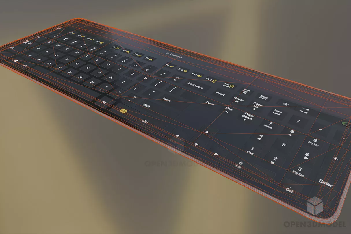 Logitech K750 Keyboard 3d model 2