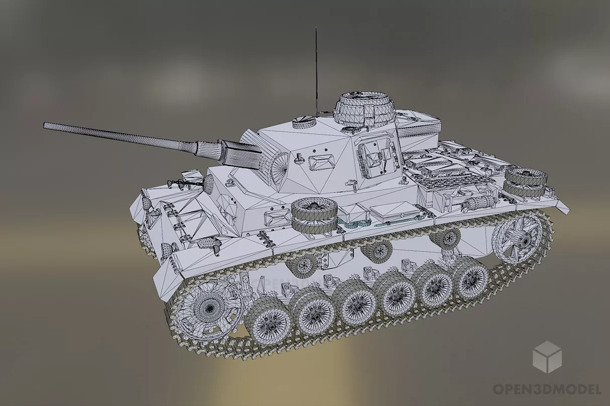 Panzer Iii Military Tank Free 3d Model - .C4d, .Dae, .Fbx, .Obj, .Skp ...