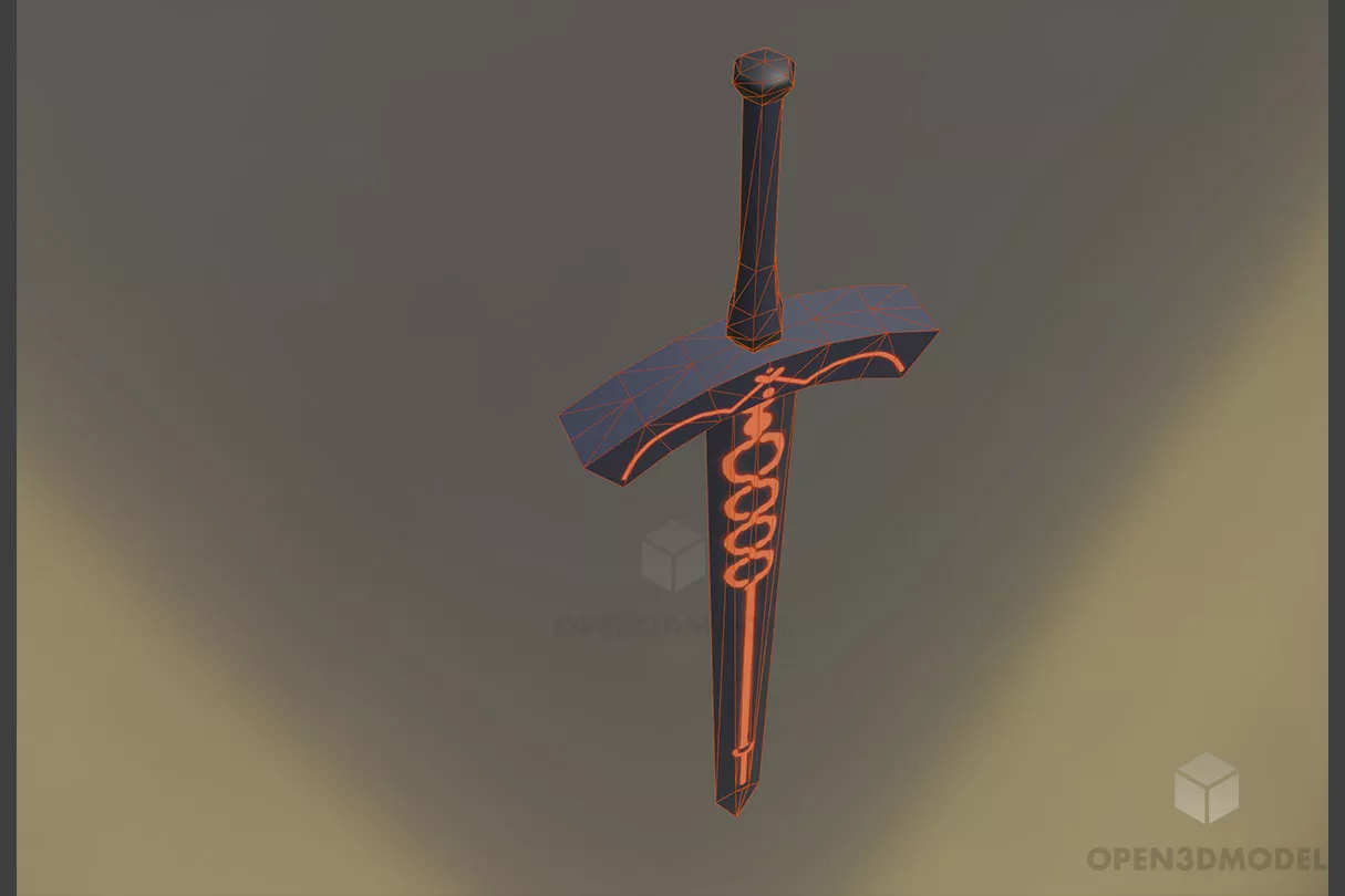 Dark Excalibur Sword 3d model 2