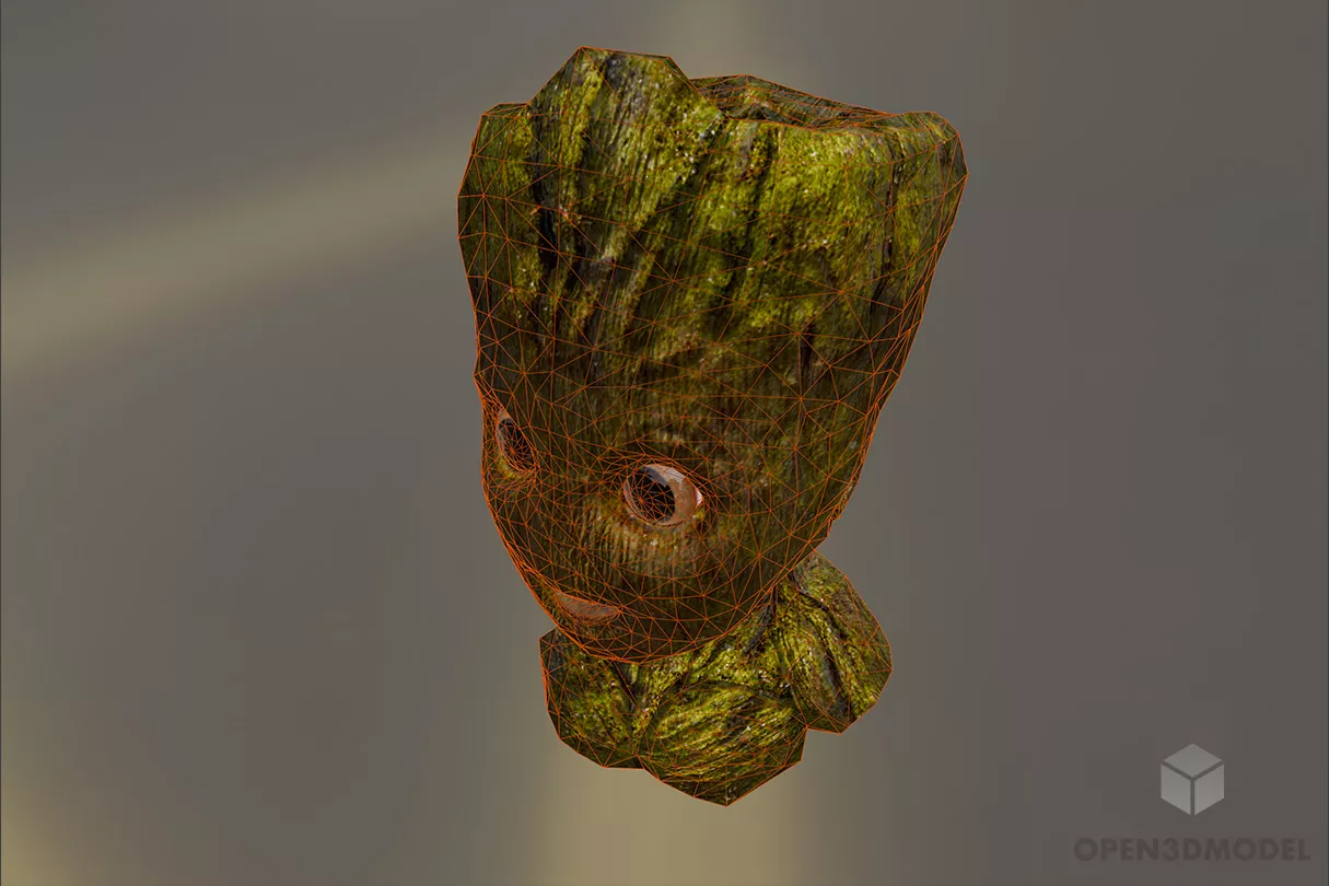 Baby Groot Character Free 3d Model - .Blend, .C4d, .Dae, .Fbx, .Max ...