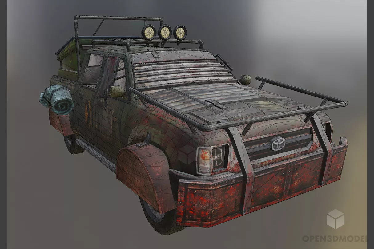 Zombie Truck 3d model 2