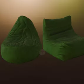Green Bean Bag 3d model