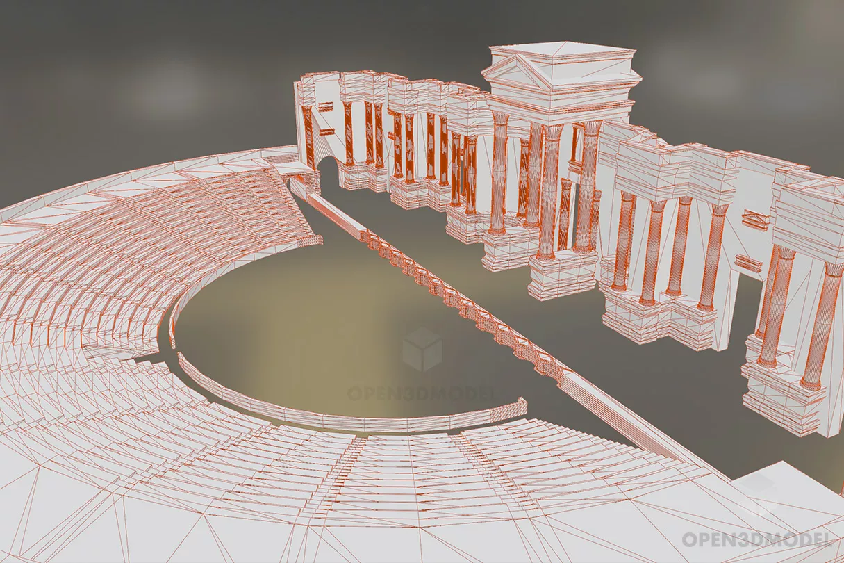 Roman Theater Building Free 3d Model - .Blend, .C4d, .Dae, .Fbx, .Obj ...