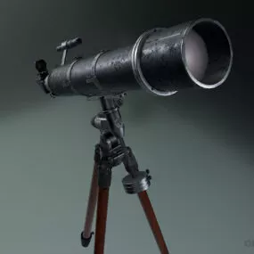 Telescope Wooden Tripod 3d model