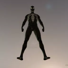 Black Suit Spiderman Hero Man 3d model