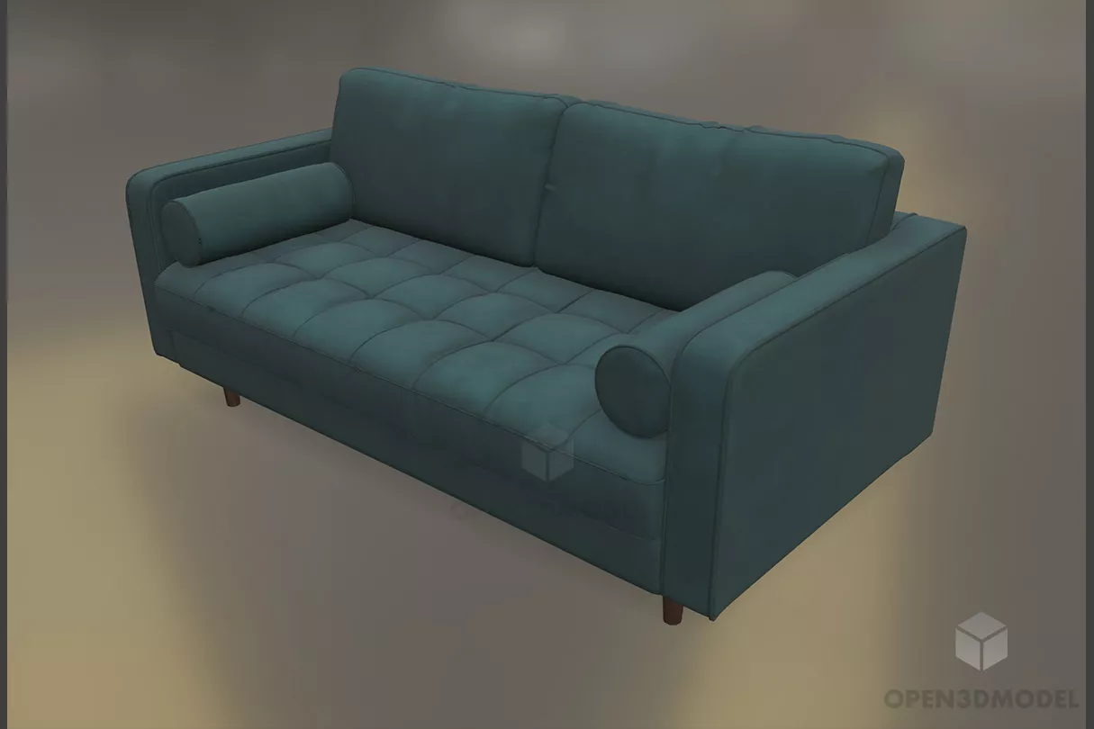 Large Sectional Sofa Flexform With Stool Table 3d model