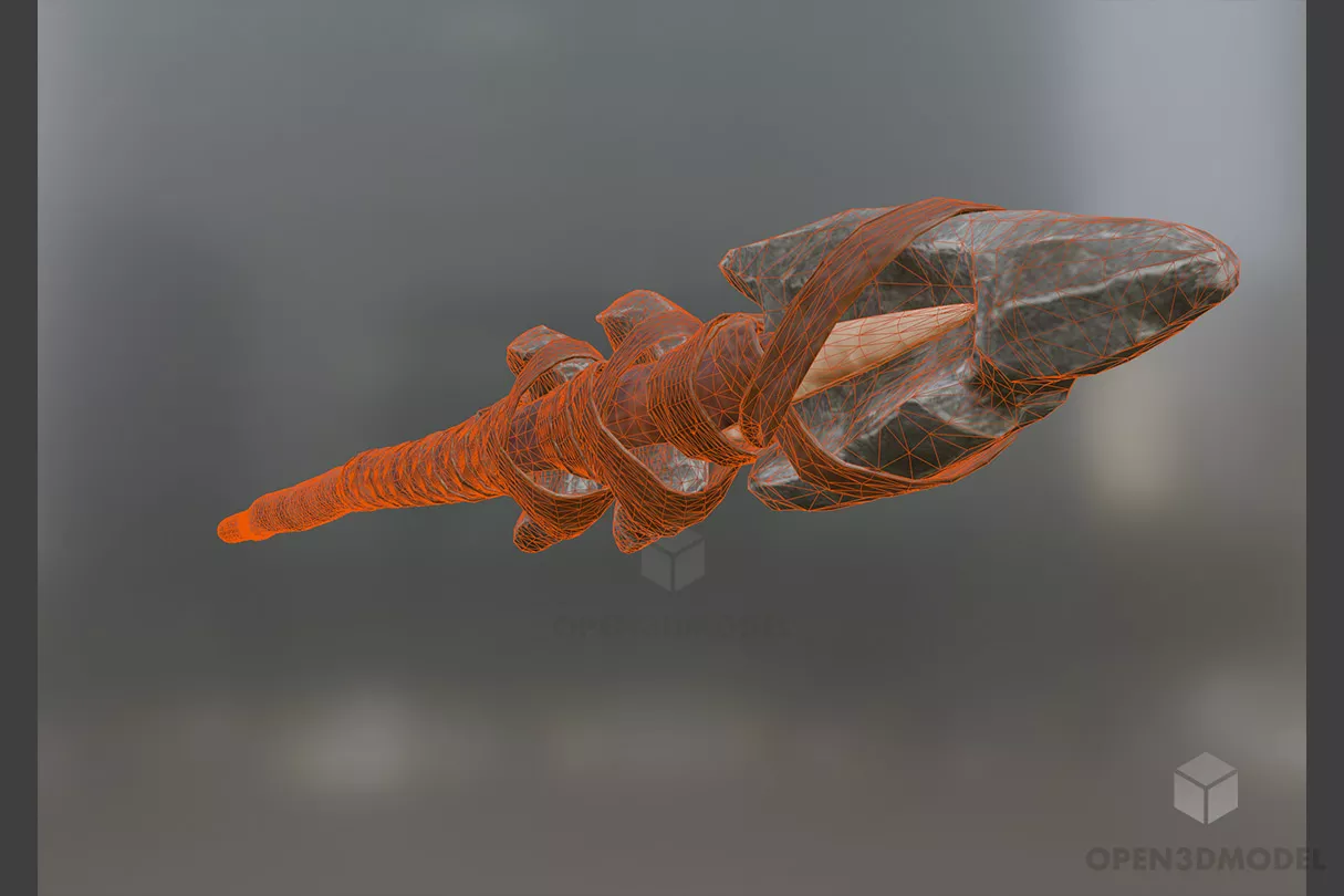 Vintage Spear 3d model 2