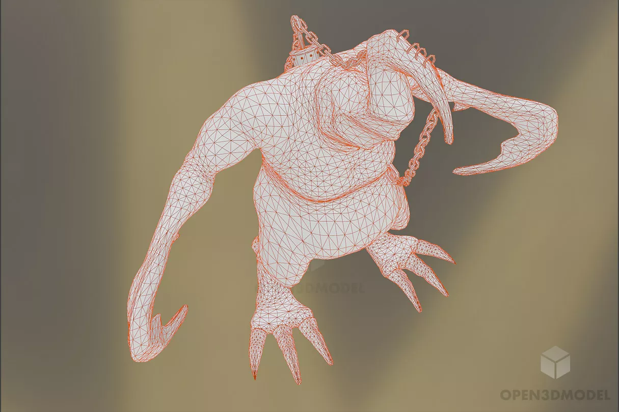 Horn Head Character 3d model 2