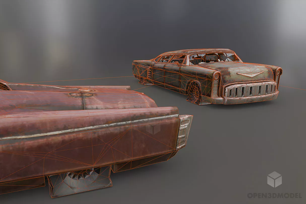 Abandoned Chryslus Corvega Car 3d model 2