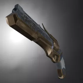 Golden Pistol Gun 3d model