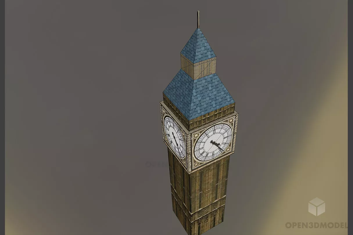 Big Ben Victorian Tower 3d model 2