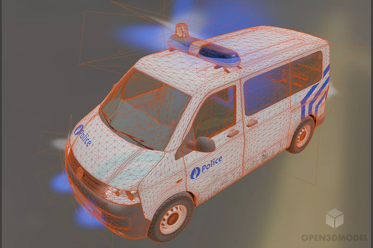 Vw Police Car Free 3d Model - .C4d, .Dae, .Fbx, .Max, .Obj - Open3dModel