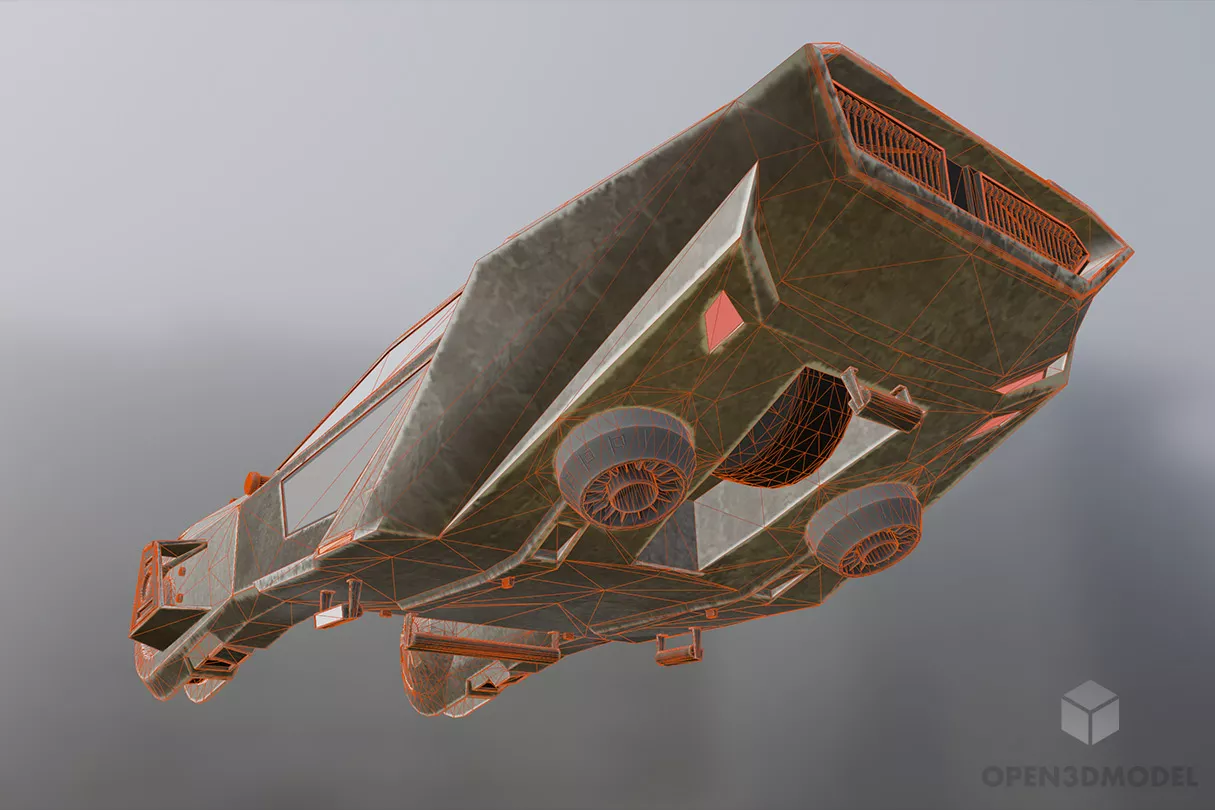 Scifi Car Peugeot 3d model 2