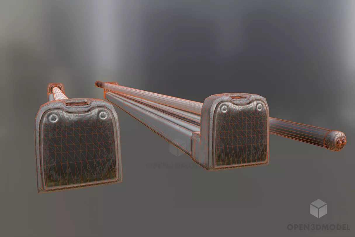 Modern Fluorescent Lamp 3d model 2