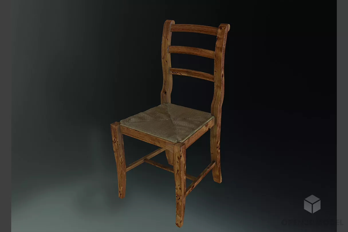 Lounge Chair Curved Solid Beech Wood 3d model