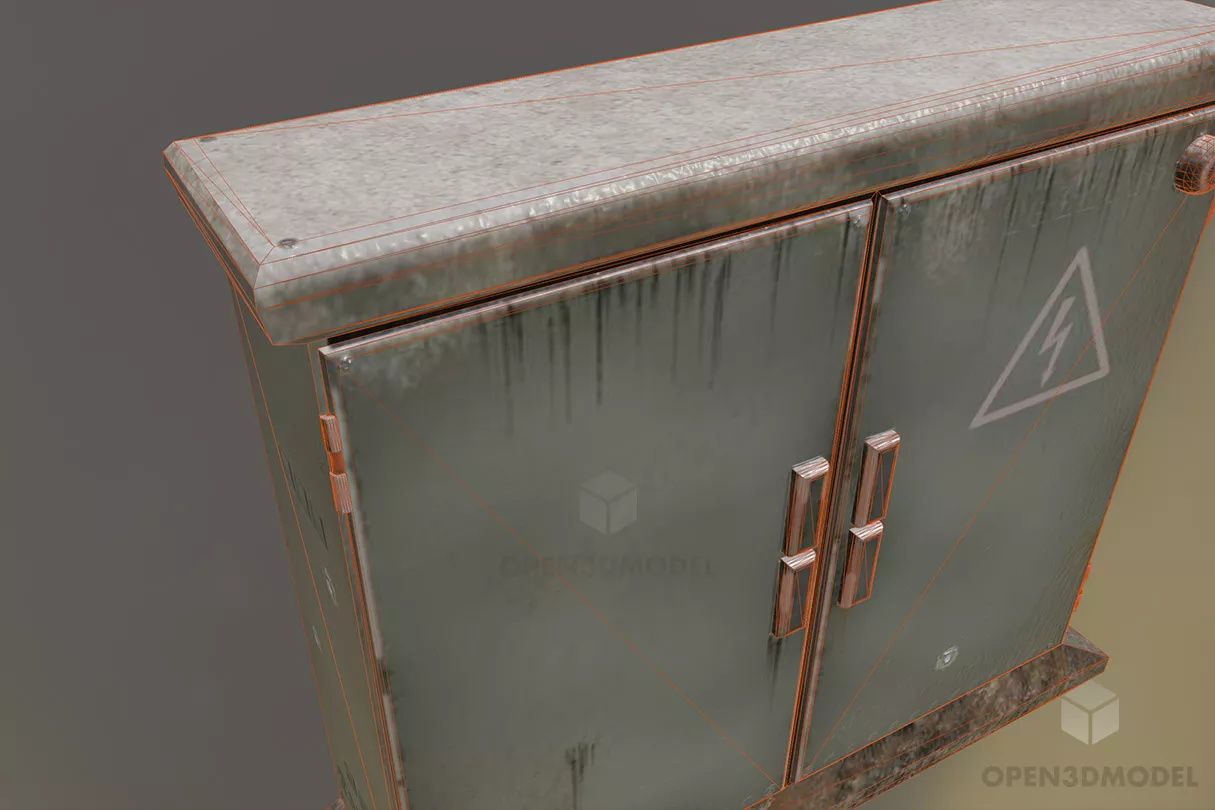 Steel Electrical Box 3d model 2
