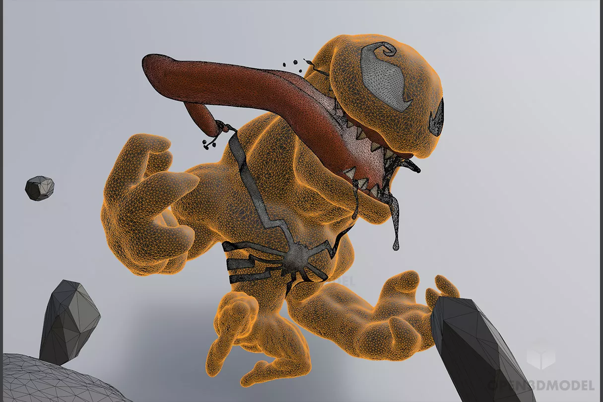 Venom Cartoon Character 3d model 2